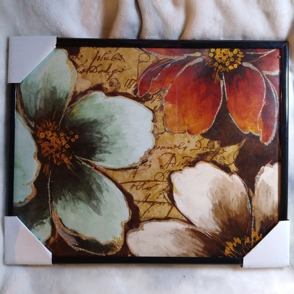 Framed flower picture